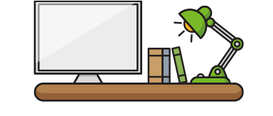 desk and lamp icon